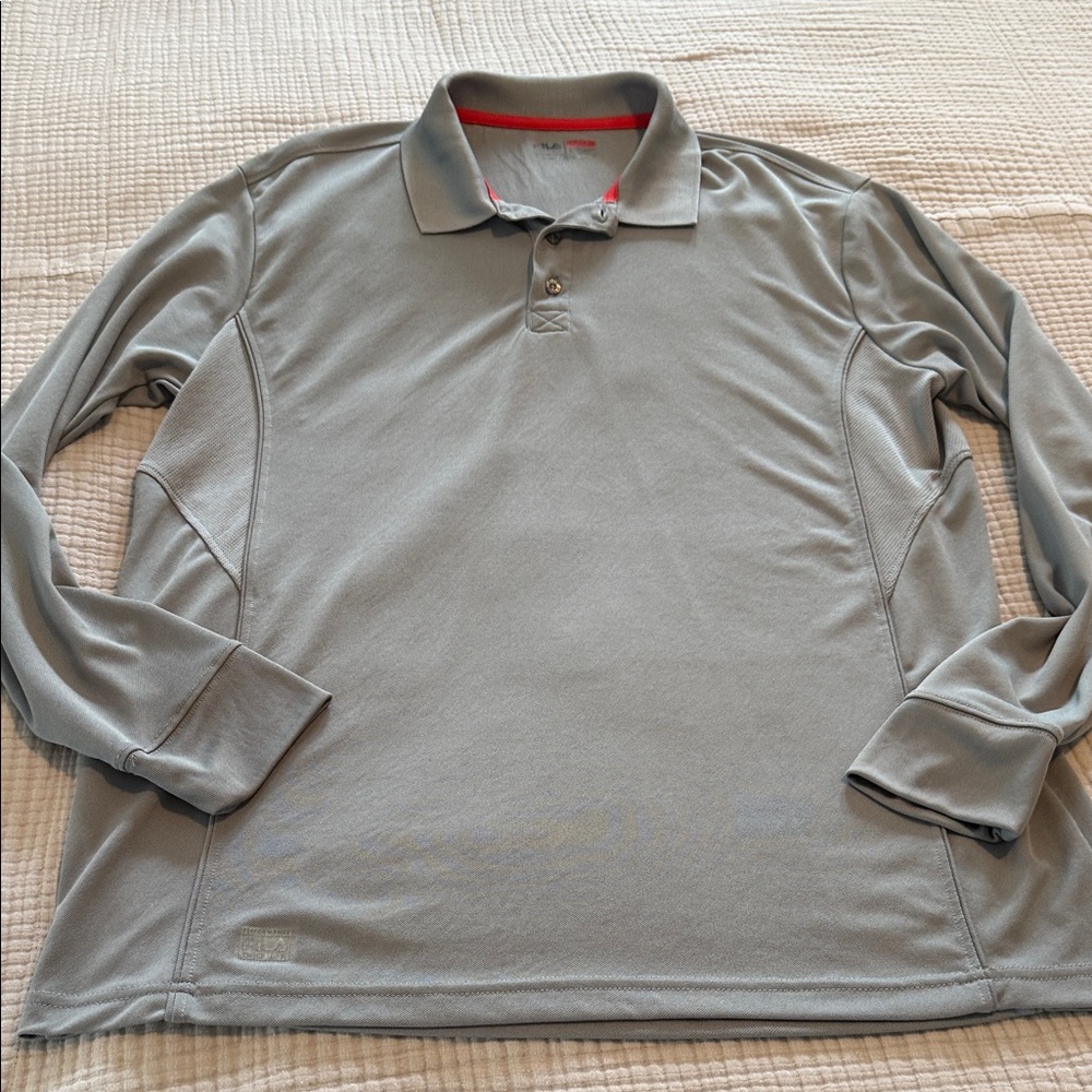 Fila Men's Light Gray Dry Fit Polo Shirt